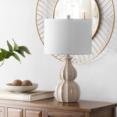 Wade Ceramic Table Lamp - Ivory - Safavieh 1 Wade Ceramic Table Lamp - Ivory - Safavieh