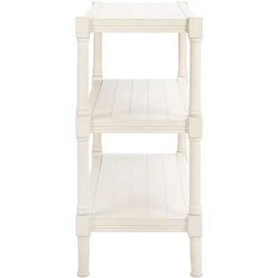 Rafiki 3 Shelf Console Table - Distressed White - Safavieh 3 Rafiki 3 Shelf Console Table - Distressed White - Safavieh - Image 3