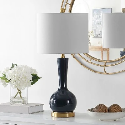 Gaetna Glass Table Lamp - Navy - Safavieh 1 Gaetna Glass Table Lamp - Navy - Safavieh
