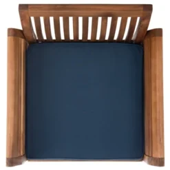 Carson 4pc Outdoor Set - Natural/Navy - Safavieh -Safavieh Home Deals Store GUEST 06c9b5d0 767a 4979 82f4 008f518ab3bf