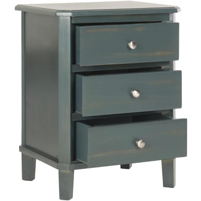 Joe End Table With Storage Drawers- Dark Teal - Safavieh 2 Joe End Table With Storage Drawers- Dark Teal - Safavieh - Image 2