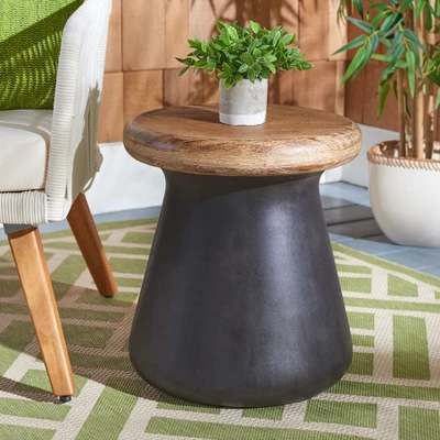 Button Indoor/Outdoor Modern Concrete Round Accent Table - Safavieh 5 Button Indoor/Outdoor Modern Concrete Round Accent Table - Safavieh - Image 5