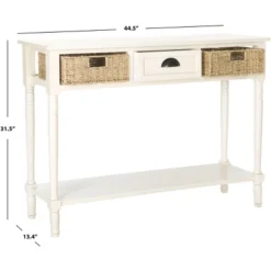 Winifred Wicker Console Table With Storage - White - Safavieh -Safavieh Home Deals Store GUEST 1001e017 4d69 4e75 a4d9 aa4f3baccf1e