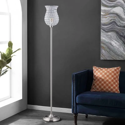 Ricky Iron Floor Lamp (Includes LED Light Bulb) Brushed Nickel - Safavieh 2 Ricky Iron Floor Lamp (Includes LED Light Bulb) Brushed Nickel - Safavieh - Image 2
