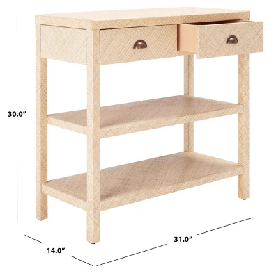 Apis Raffia Console Table - Light Natural/Gold - Safavieh 6 Apis Raffia Console Table - Light Natural/Gold - Safavieh - Image 6