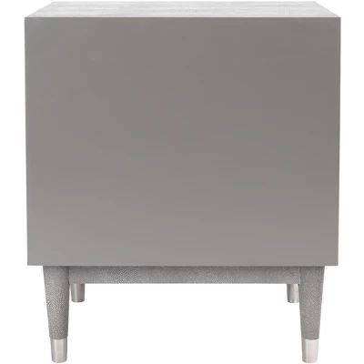 Jodie Faux Shagreen Nightstand - Grey/Silver - Safavieh 7 Jodie Faux Shagreen Nightstand - Grey/Silver - Safavieh - Image 7