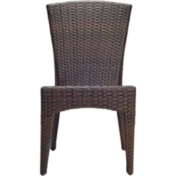 New Castle Wicker Side Chair (Set Of 2) - Black/Brown - Safavieh