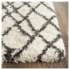 Ivory/Charcoal Geometric Shag/Flokati Loomed Accent Rug - (3'x5') - Safavieh