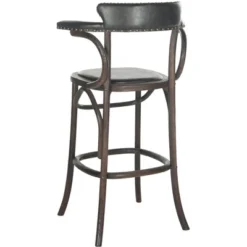 Kenny Bar Stool Brass Nail Heads - Antique Black - Safavieh -Safavieh Home Deals Store GUEST 24a421c7 2cbc 4140 8b5d a597cf8f1cda