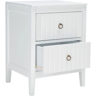 Tegan 2 Drawer Nighstand - White - Safavieh 5 Tegan 2 Drawer Nighstand - White - Safavieh - Image 5