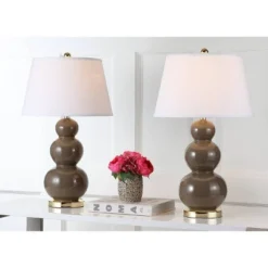 Set Of 2 Pamela Triple Gourd Lamp (Includes LED Light Bulb) Taupe - Safavieh 6 Set Of 2 Pamela Triple Gourd Lamp (Includes LED Light Bulb) Taupe - Safavieh -Safavieh Home Deals Store GUEST 2d8f7585 eae8 40fe ac03 63cd52d7e57c
