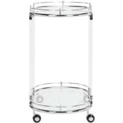 Lennon Acrylic Bar Trolley - Chrome - Safavieh -Safavieh Home Deals Store GUEST 2e74ce09 66c8 4a9e a3fe 288a4916a173