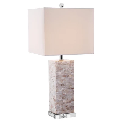 26" Homer Shell Table Lamp Cream (Includes CFL Light Bulb) - Safavieh 1 26" Homer Shell Table Lamp Cream (Includes CFL Light Bulb) - Safavieh