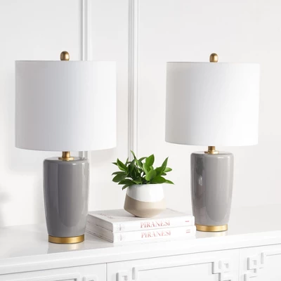 Lonen Table Lamp (Set Of 2) - Grey - Safavieh 1 Lonen Table Lamp (Set Of 2) - Grey - Safavieh
