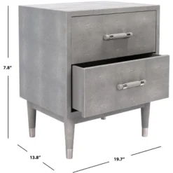 Jodie Faux Shagreen Nightstand - Grey/Silver - Safavieh 13 Jodie Faux Shagreen Nightstand - Grey/Silver - Safavieh -Safavieh Home Deals Store GUEST 410ecaf7 e832 45ad 885a 6d4150bf754b