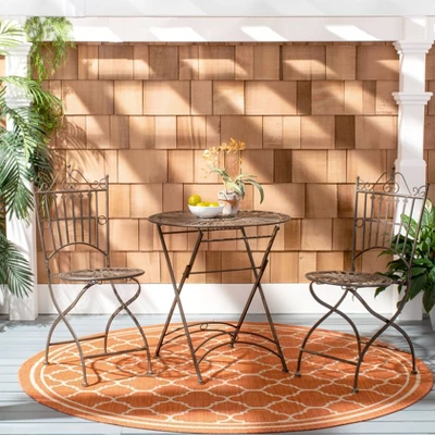 Belen 3pc Bistro Set - Black Rust - Safavieh 1 Belen 3pc Bistro Set - Black Rust - Safavieh