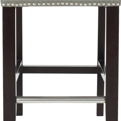 Thompson 23.9" Counter Stool W/ Silver Nail Heads - Safavieh 4 Thompson 23.9" Counter Stool W/ Silver Nail Heads - Safavieh - Image 4