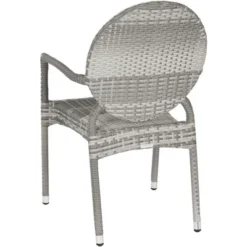 Valdez Indoor Outdoor French Bistro Stacking Arm Chair (Set Of 2) - Grey - Safavieh -Safavieh Home Deals Store GUEST 449bd1a6 1824 4d01 b2c1 2dc8de9b82cf