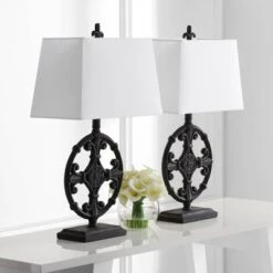 Set Of 2 Waylon Table Lamp (Includes LED Light Bulb) Iron - Safavieh