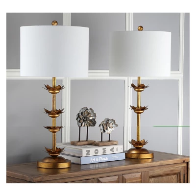 (Set Of 2) 32" Lani Leaf Table Lamp Antique Gold (Includes LED Light Bulb) - Safavieh 1 (Set Of 2) 32" Lani Leaf Table Lamp Antique Gold (Includes LED Light Bulb) - Safavieh