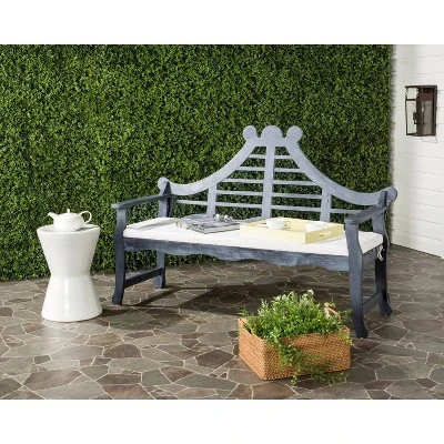 Azusa Bench - Gray/Beige - Safavieh 1 Azusa Bench - Gray/Beige - Safavieh