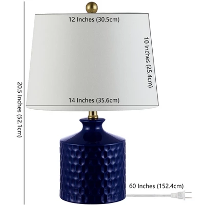 Landon Ceramic Table Lamp - Navy Blue - Safavieh. 2 Landon Ceramic Table Lamp - Navy Blue - Safavieh. - Image 2