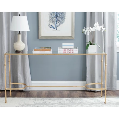 Lucille Console Table - Gold/Glass - Safavieh 1 Lucille Console Table - Gold/Glass - Safavieh