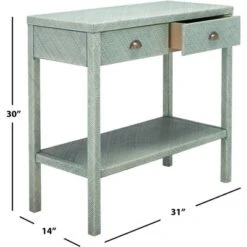 Asa 2 Drawer 1 Shelf Console Table - Turquoise/Antique Gold - Safavieh -Safavieh Home Deals Store GUEST 69493edf 8fd5 416d be6a d88fe81d922e