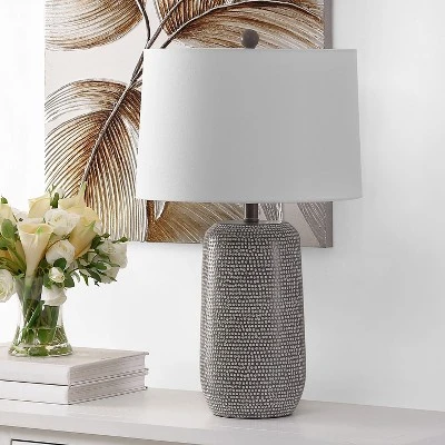 Celvin Table Lamp - Grey/White - Safavieh 1 Celvin Table Lamp - Grey/White - Safavieh
