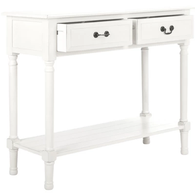 Primrose 2 Drawer Console Table - Distressed White - Safavieh 4 Primrose 2 Drawer Console Table - Distressed White - Safavieh - Image 4