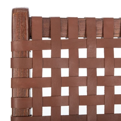 Luna Leather Woven Accent Chair - Safavieh 7 Luna Leather Woven Accent Chair - Safavieh - Image 7