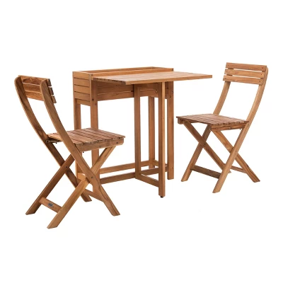 Walten Flower Shelf 3pc Bistro Set - Natural - Safavieh 3 Walten Flower Shelf 3pc Bistro Set - Natural - Safavieh - Image 3
