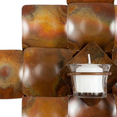 Square Cross Votive Wall Décor - Antique Copper - Safavieh 1 Square Cross Votive Wall Décor - Antique Copper - Safavieh