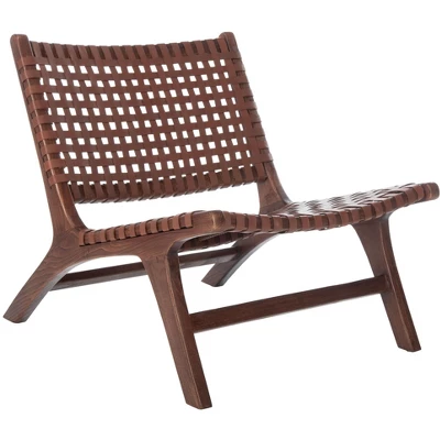 Luna Leather Woven Accent Chair - Safavieh 9 Luna Leather Woven Accent Chair - Safavieh - Image 9