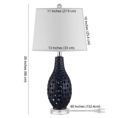 Harlem Ceramic Table Lamp - Navy - Safavieh 2 Harlem Ceramic Table Lamp - Navy - Safavieh - Image 2