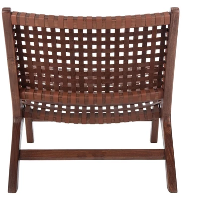 Luna Leather Woven Accent Chair - Safavieh 4 Luna Leather Woven Accent Chair - Safavieh - Image 4