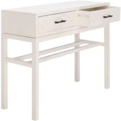 Ajana 2 Drawer Console - Distressed White W/Distressed White Drawer - Safavieh -Safavieh Home Deals Store GUEST 86bfa030 e15f 44ea 8aca ec91d7d62e26