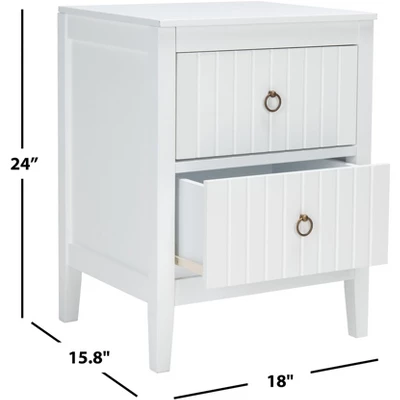 Tegan 2 Drawer Nighstand - White - Safavieh 3 Tegan 2 Drawer Nighstand - White - Safavieh - Image 3