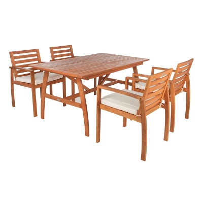 5pc Venly Dining Set Natural/Beige - Safavieh 2 5pc Venly Dining Set Natural/Beige - Safavieh - Image 2