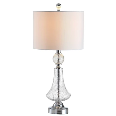 Set Of 2 Mercury Crackle Glass Table Lamp (Includes LED Light Bulb) Clear - Safavieh 2 Set Of 2 Mercury Crackle Glass Table Lamp (Includes LED Light Bulb) Clear - Safavieh - Image 2