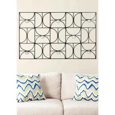 Semi-Circle Votive Wall Décor - Black - Safavieh 1 Semi-Circle Votive Wall Décor - Black - Safavieh
