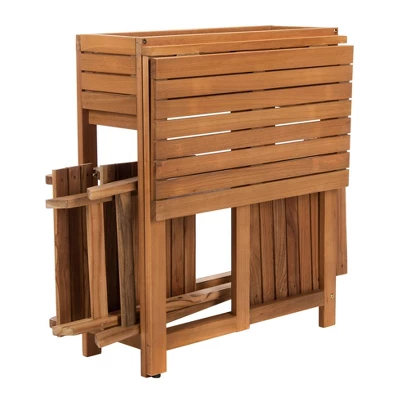 Walten Flower Shelf 3pc Bistro Set - Natural - Safavieh 5 Walten Flower Shelf 3pc Bistro Set - Natural - Safavieh - Image 5