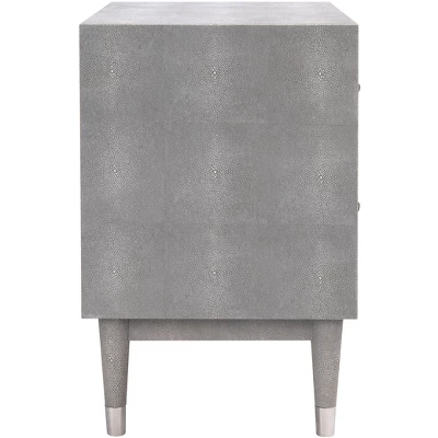 Jodie Faux Shagreen Nightstand - Grey/Silver - Safavieh 3 Jodie Faux Shagreen Nightstand - Grey/Silver - Safavieh - Image 3
