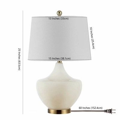 Demra Table Lamp - White - Safavieh 2 Demra Table Lamp - White - Safavieh - Image 2