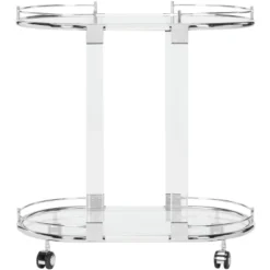 Lennon Acrylic Bar Trolley - Chrome - Safavieh -Safavieh Home Deals Store GUEST bb869afe 009d 42ef b4d3 6f39f6b2b4c1