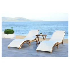 Pacifica 3pc Wood Patio Lounge Set - Teak Brown/Beige - Safavieh 7 Pacifica 3pc Wood Patio Lounge Set - Teak Brown/Beige - Safavieh -Safavieh Home Deals Store GUEST be29a584 19f0 404d 9daf 96d418769180
