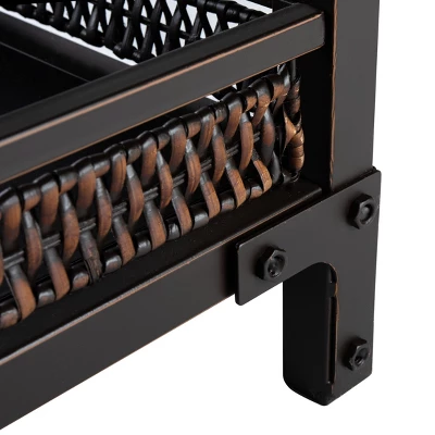 Dinesh Console With Storage Shelf - Black/Dark Walnut - Safavieh 6 Dinesh Console With Storage Shelf - Black/Dark Walnut - Safavieh - Image 6