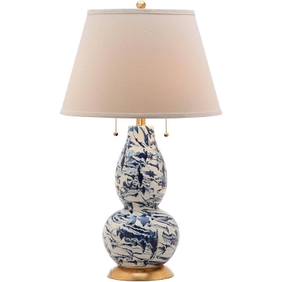 Set Of 2 Color Swirls Glass Table Lamps (Includes LED Light Bulb) Navy/White - Safavieh 2 Set Of 2 Color Swirls Glass Table Lamps (Includes LED Light Bulb) Navy/White - Safavieh - Image 2