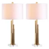 (Set Of 2) 32" Hopper Table Lamp Brass Gold (Includes LED Light Bulb) - Safavieh