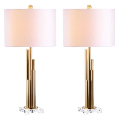 (Set Of 2) 32" Hopper Table Lamp Brass Gold (Includes LED Light Bulb) - Safavieh 1 (Set Of 2) 32" Hopper Table Lamp Brass Gold (Includes LED Light Bulb) - Safavieh
